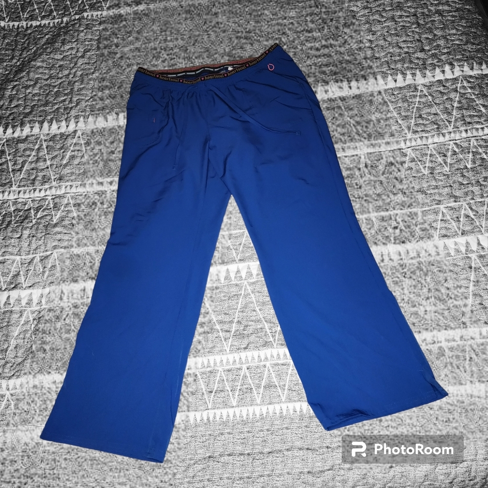 HeartSoul Royal Blue Heart Breaker scrub pants LP (Large Petite)